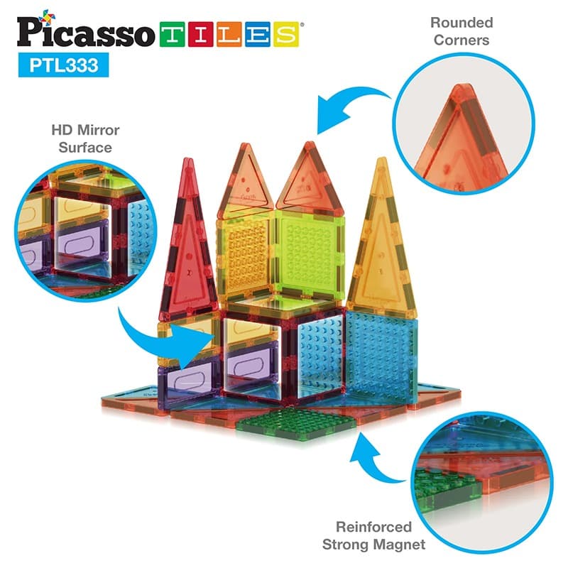 PicassoTiles Magnetic Building Set - 333 Piece thumbnail 2