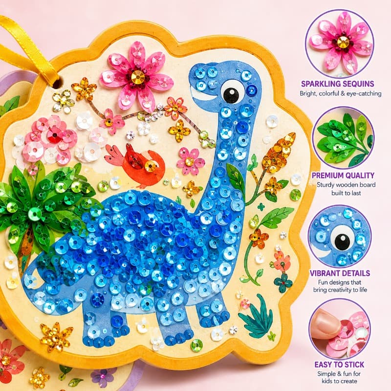 Joycat Dinosaur Poke In Art Craft Kit Diy Fabric Craft Toy for Kids thumbnail 4