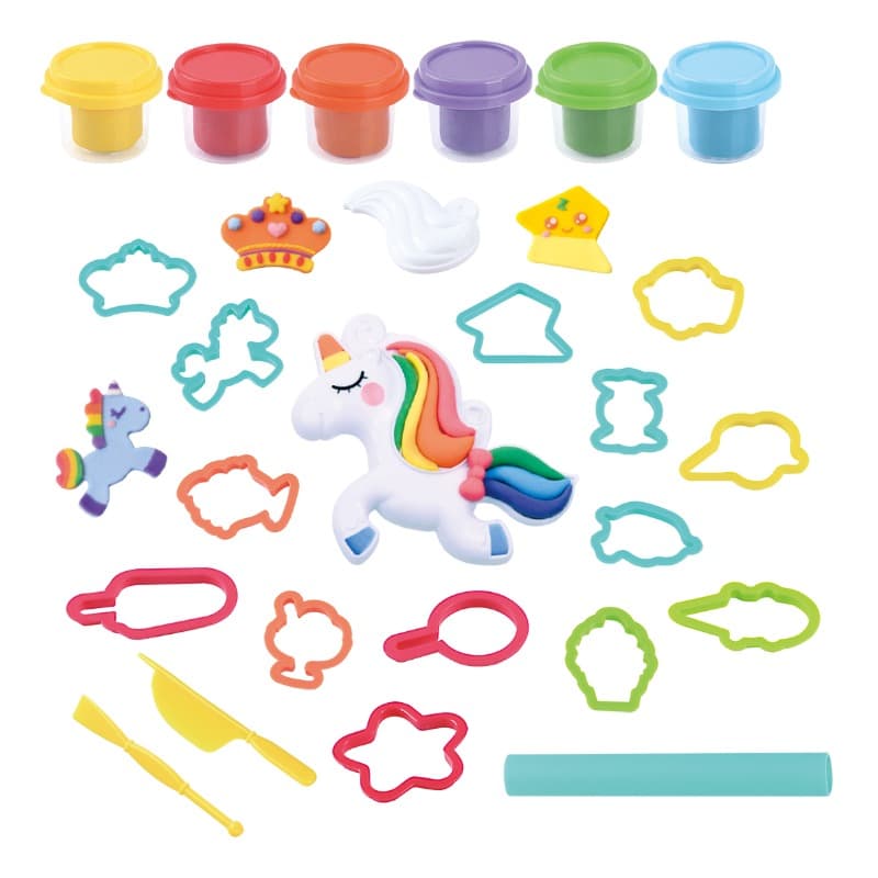 PlayGo Unicorn Fantasy Dough Kit 6 x 2 oz Dough Tubs with Molds & Accessories thumbnail 2
