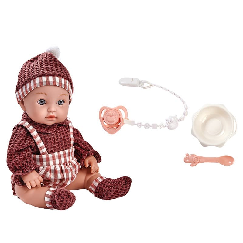 Wander Long Baby Doll In Brown Dress 12 inch With care tools