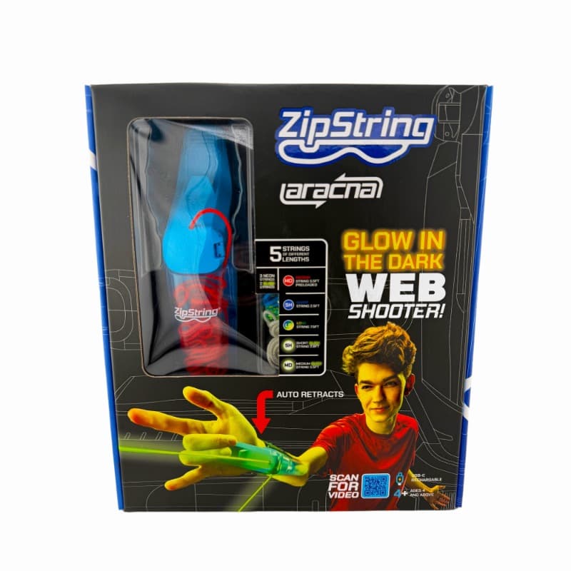 ZipString Aracna Glow-in-the-Dark Webshooter String Launcher Toy thumbnail 3