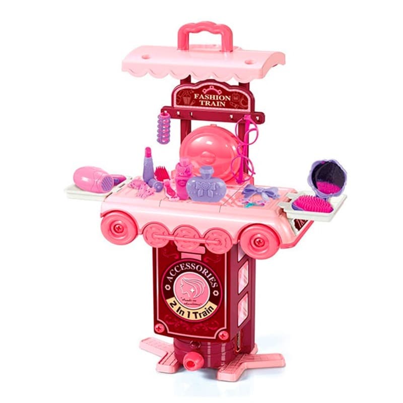 2 In 1 Beauty Playset Train - 56 Pcs