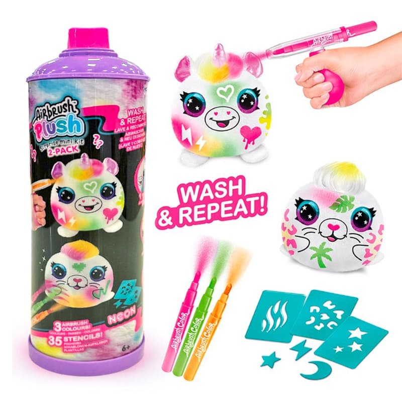 Canal Toys Airbrush Plush - Neon Mini Mystery 2 Packs thumbnail 2