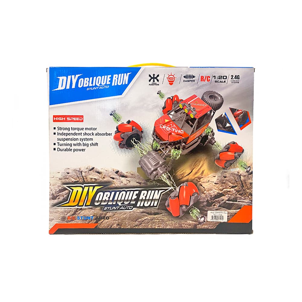 Diy Oblique Run RC Stunt Car - Red thumbnail 4