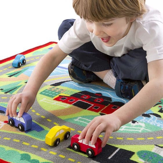 Melissa And Doug Round The Town Road Rug And Car Set thumbnail 4