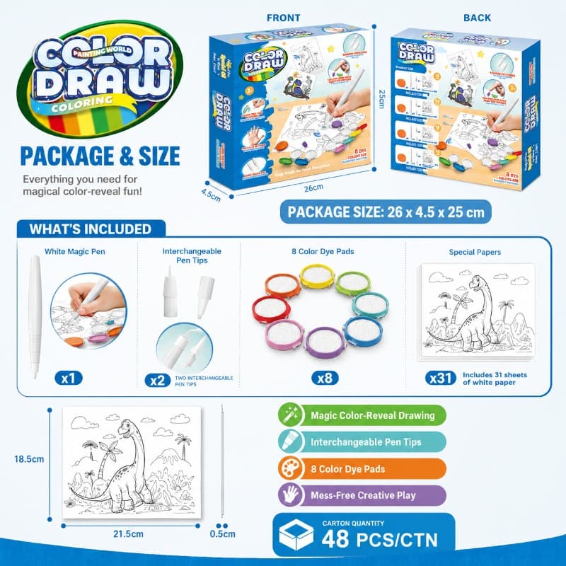 Vanilla Non Toxic Mess Free Magic Painting Kit 8 Colors thumbnail 4