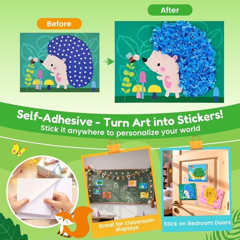 Joycat Animal Poke & Create Craft Kit Diy Fabric Art Toy for Kids thumbnail 5